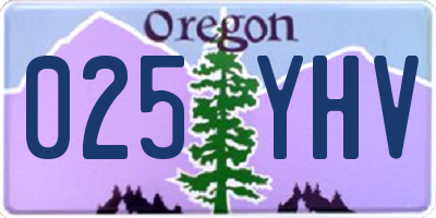 OR license plate 025YHV