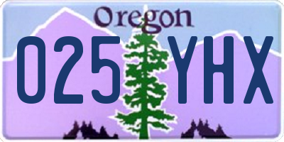 OR license plate 025YHX