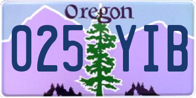 OR license plate 025YIB