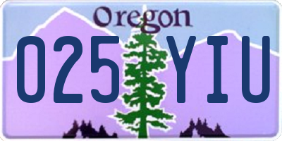 OR license plate 025YIU
