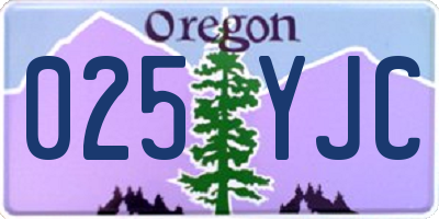 OR license plate 025YJC