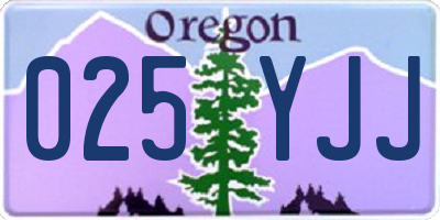 OR license plate 025YJJ