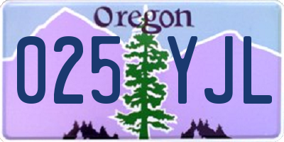 OR license plate 025YJL