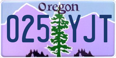 OR license plate 025YJT