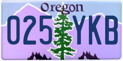 OR license plate 025YKB