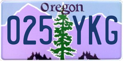 OR license plate 025YKG