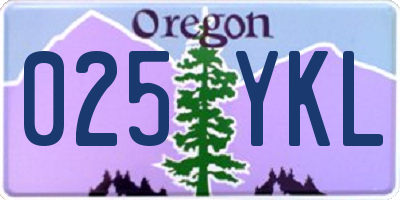 OR license plate 025YKL