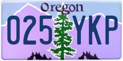OR license plate 025YKP