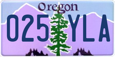 OR license plate 025YLA