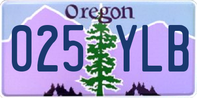 OR license plate 025YLB