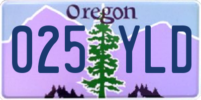 OR license plate 025YLD