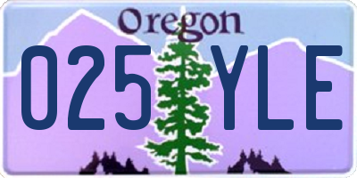 OR license plate 025YLE