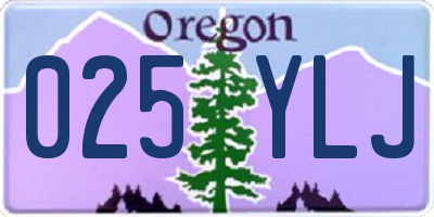 OR license plate 025YLJ