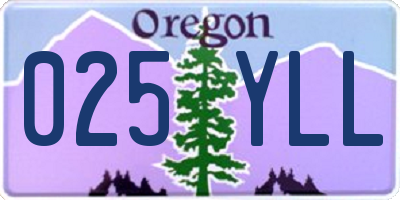 OR license plate 025YLL