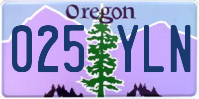 OR license plate 025YLN
