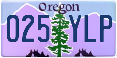 OR license plate 025YLP