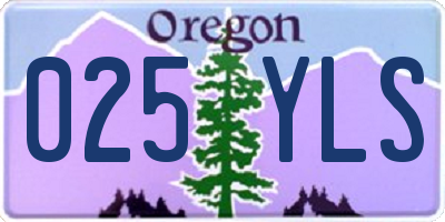 OR license plate 025YLS