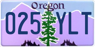 OR license plate 025YLT