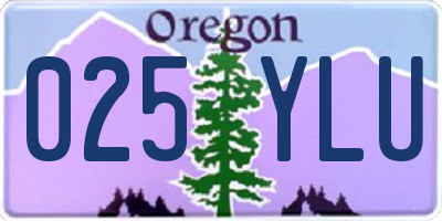 OR license plate 025YLU