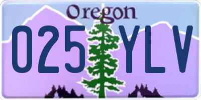OR license plate 025YLV