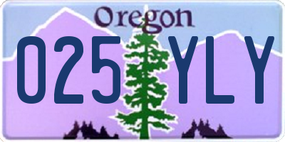 OR license plate 025YLY