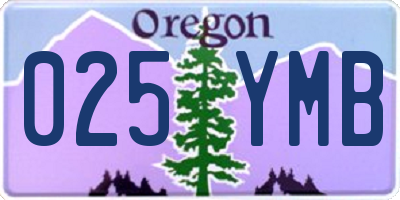 OR license plate 025YMB