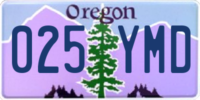 OR license plate 025YMD