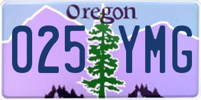 OR license plate 025YMG