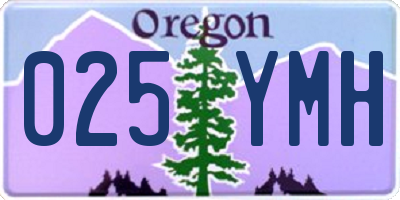 OR license plate 025YMH