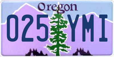 OR license plate 025YMI