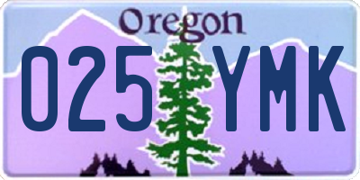 OR license plate 025YMK