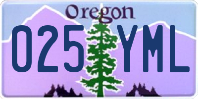 OR license plate 025YML