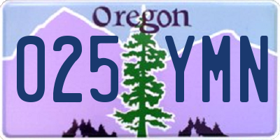 OR license plate 025YMN