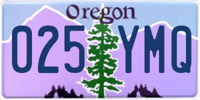 OR license plate 025YMQ