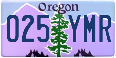 OR license plate 025YMR