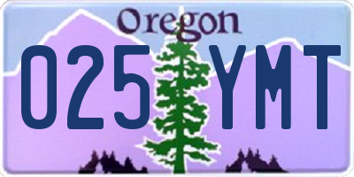 OR license plate 025YMT