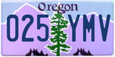 OR license plate 025YMV
