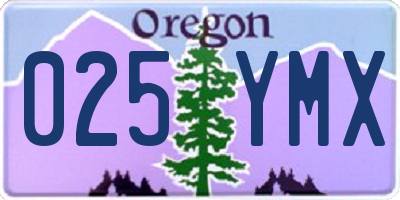 OR license plate 025YMX
