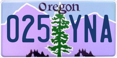 OR license plate 025YNA
