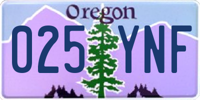 OR license plate 025YNF