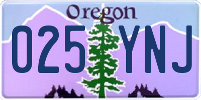 OR license plate 025YNJ
