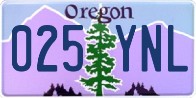 OR license plate 025YNL