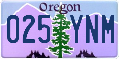 OR license plate 025YNM