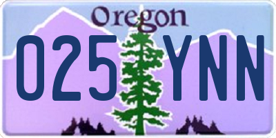OR license plate 025YNN