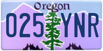 OR license plate 025YNR