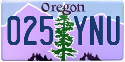 OR license plate 025YNU
