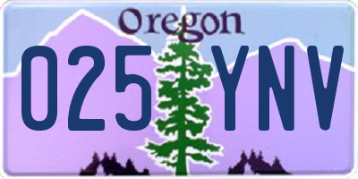 OR license plate 025YNV