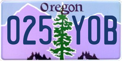 OR license plate 025YOB