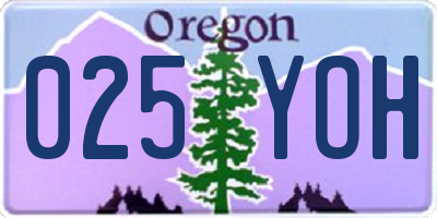 OR license plate 025YOH