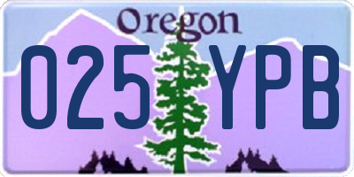 OR license plate 025YPB